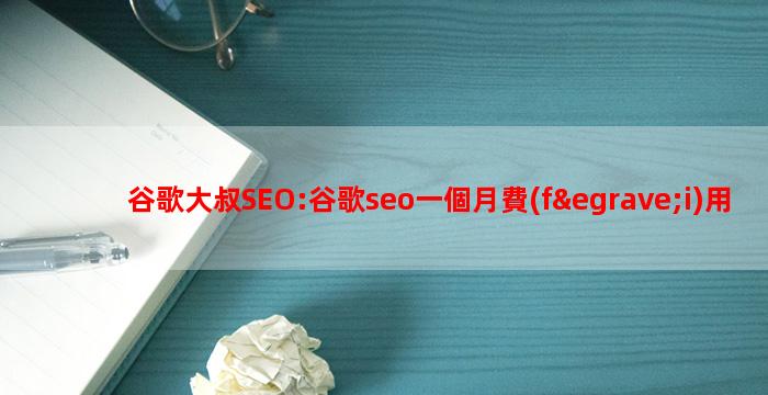 谷歌大叔SEO:谷歌seo一個月費(fèi)用需要2萬嗎